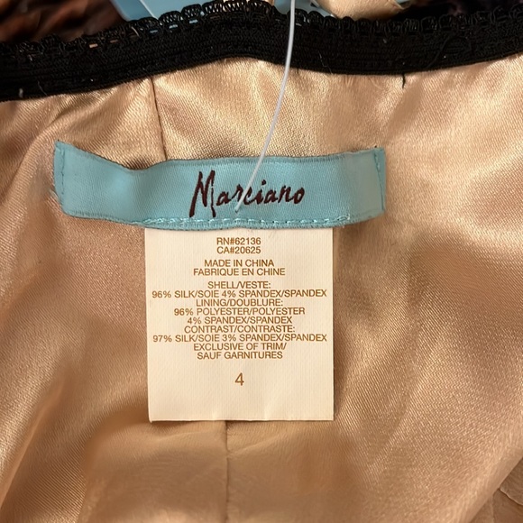 NWT Marciano silk dress with leopard trim - Picture 5 of 5